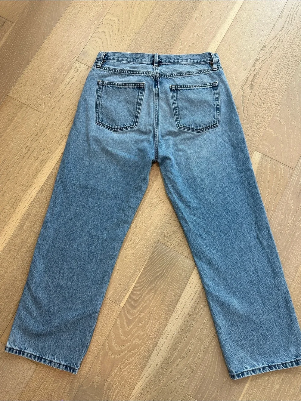 Frame Denim The Hang Women's Blue Straight Jeans Cotton Summer Streetwear - Picture 5 of 8